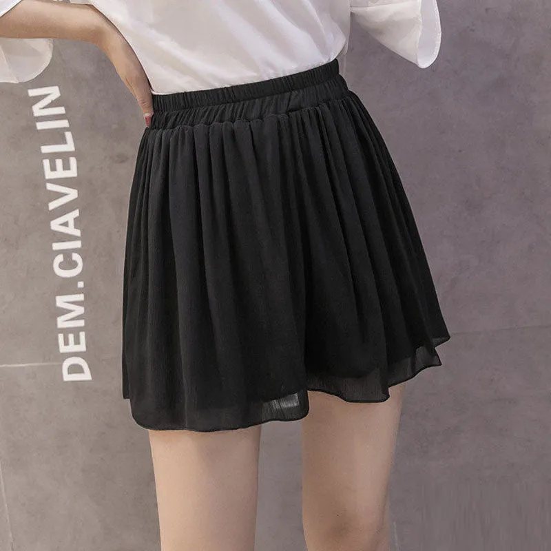 Chiffon Printed Casual Bottoming Skort