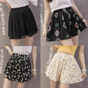 Chiffon Printed Casual Bottoming Skort