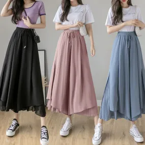 Chiffon Wide Leg High Waist Culottes