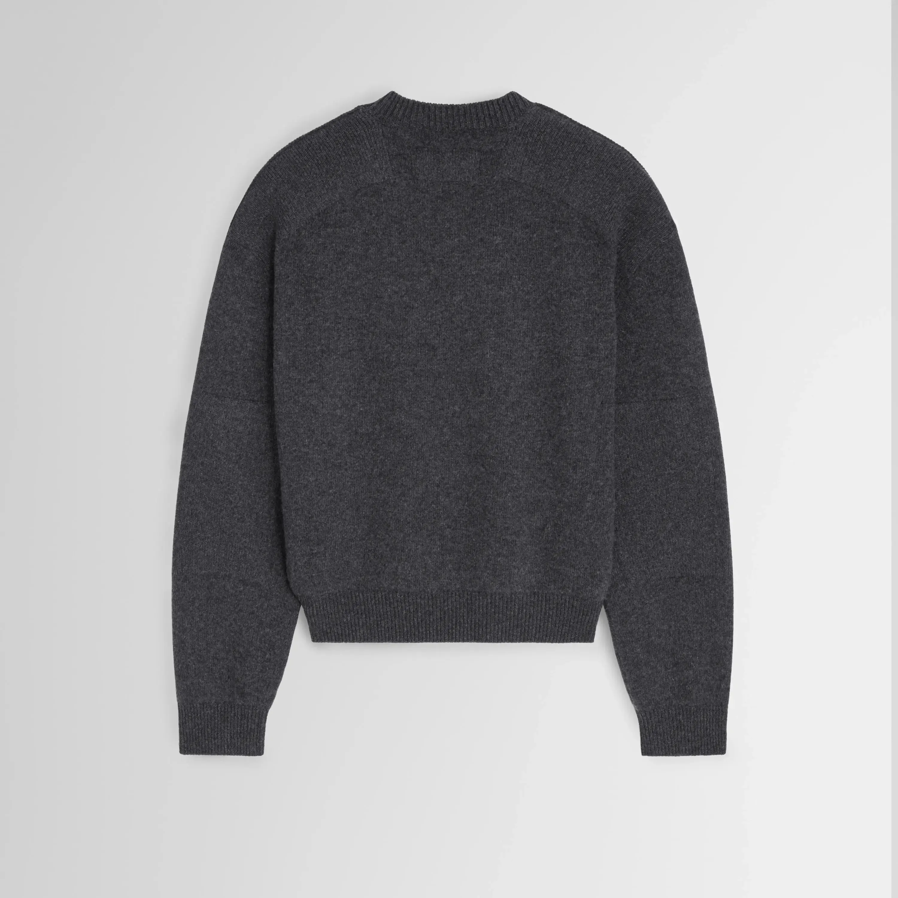 CONTRAST PATCH JUMPER | charcoal wool cashmere