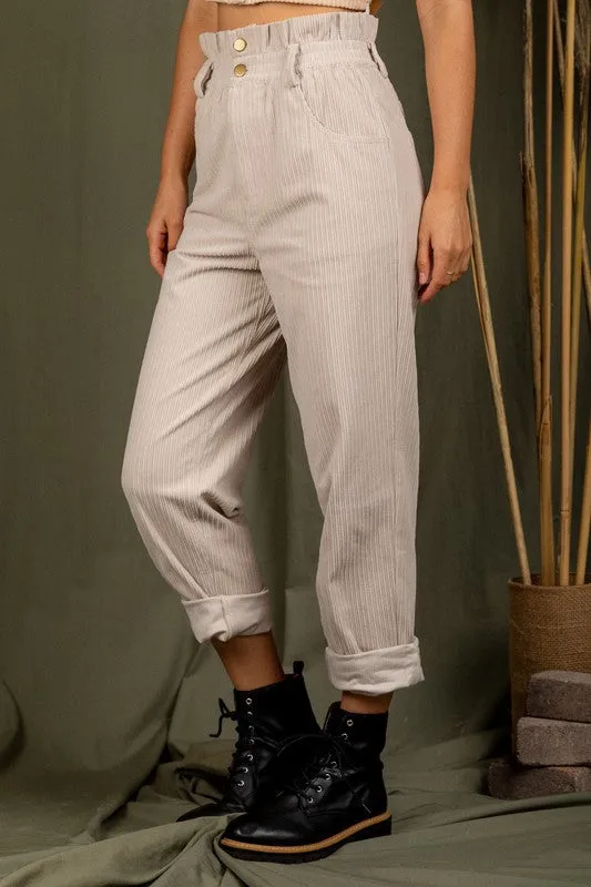 Cord Twill Paperbag Pants