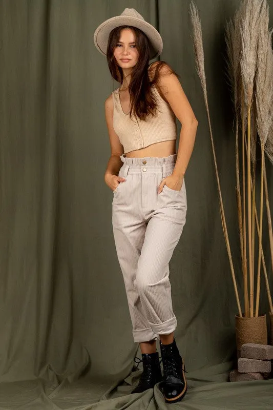 Cord Twill Paperbag Pants