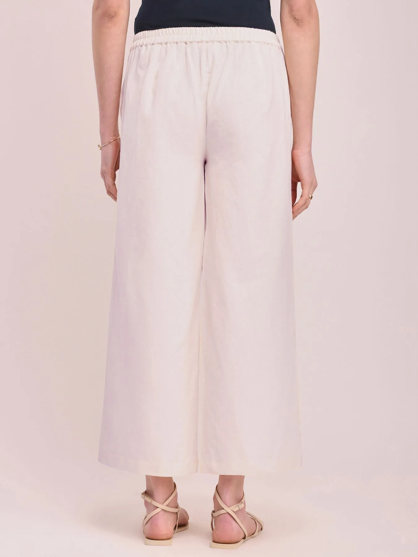 Cotton Solid Culottes - Off-White