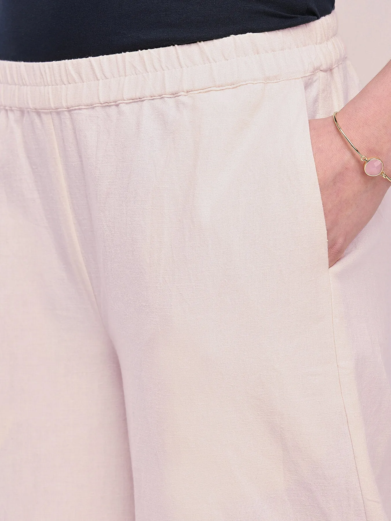 Cotton Solid Culottes - Off-White