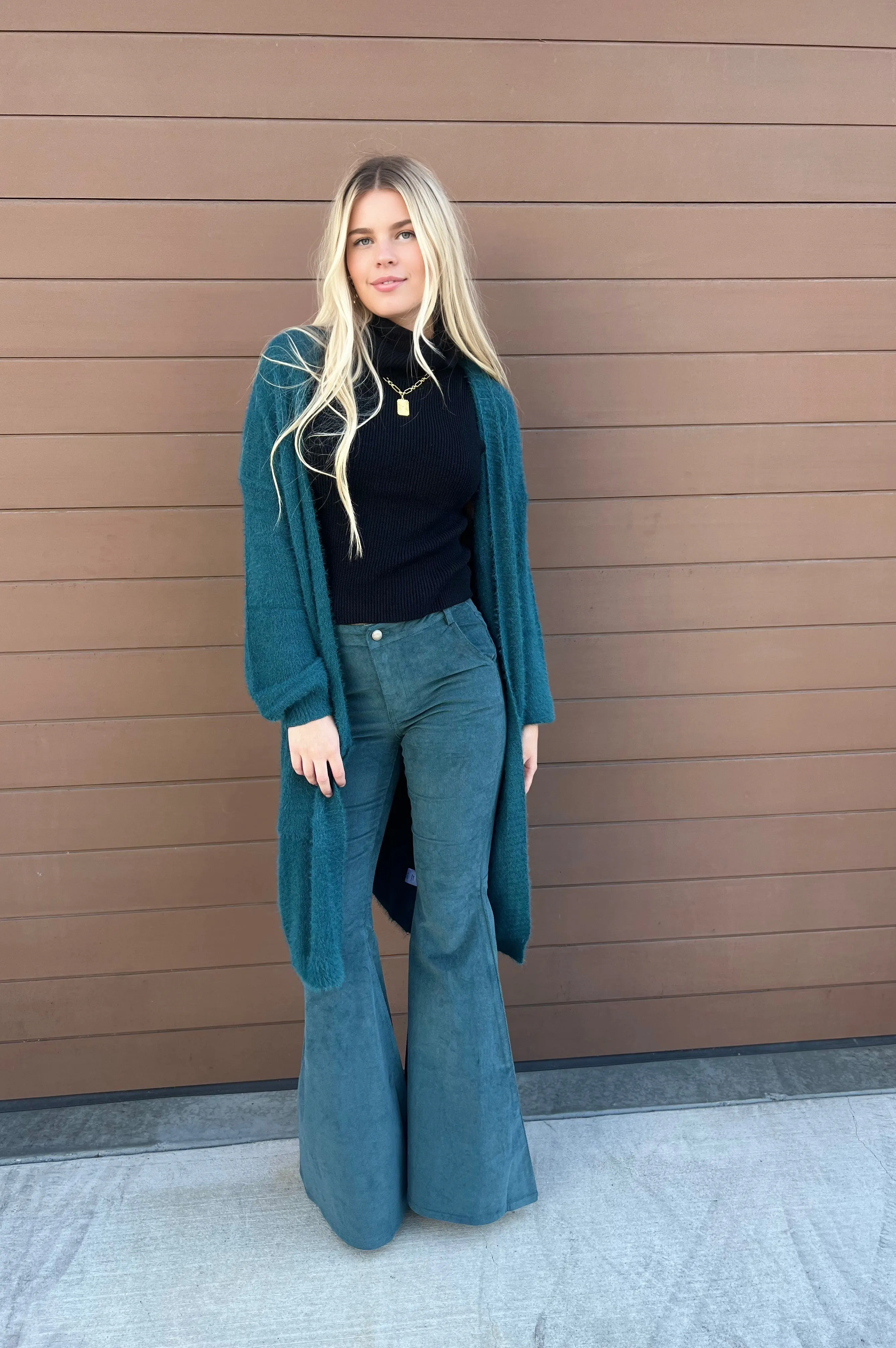 Cowgirl Corduroy Flare Pants Hunter