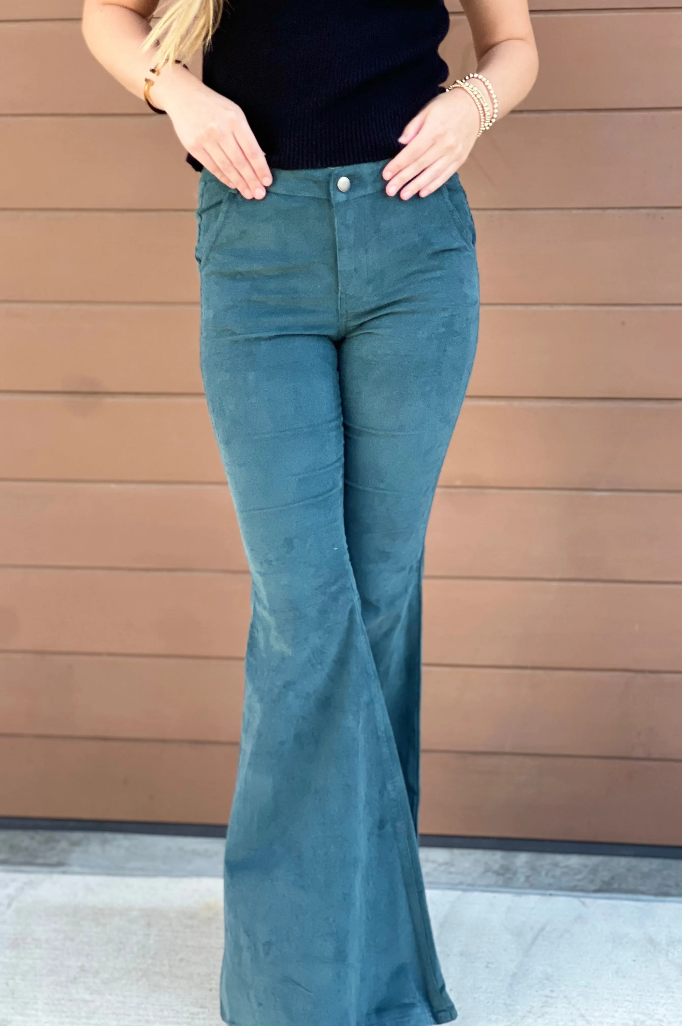 Cowgirl Corduroy Flare Pants Hunter