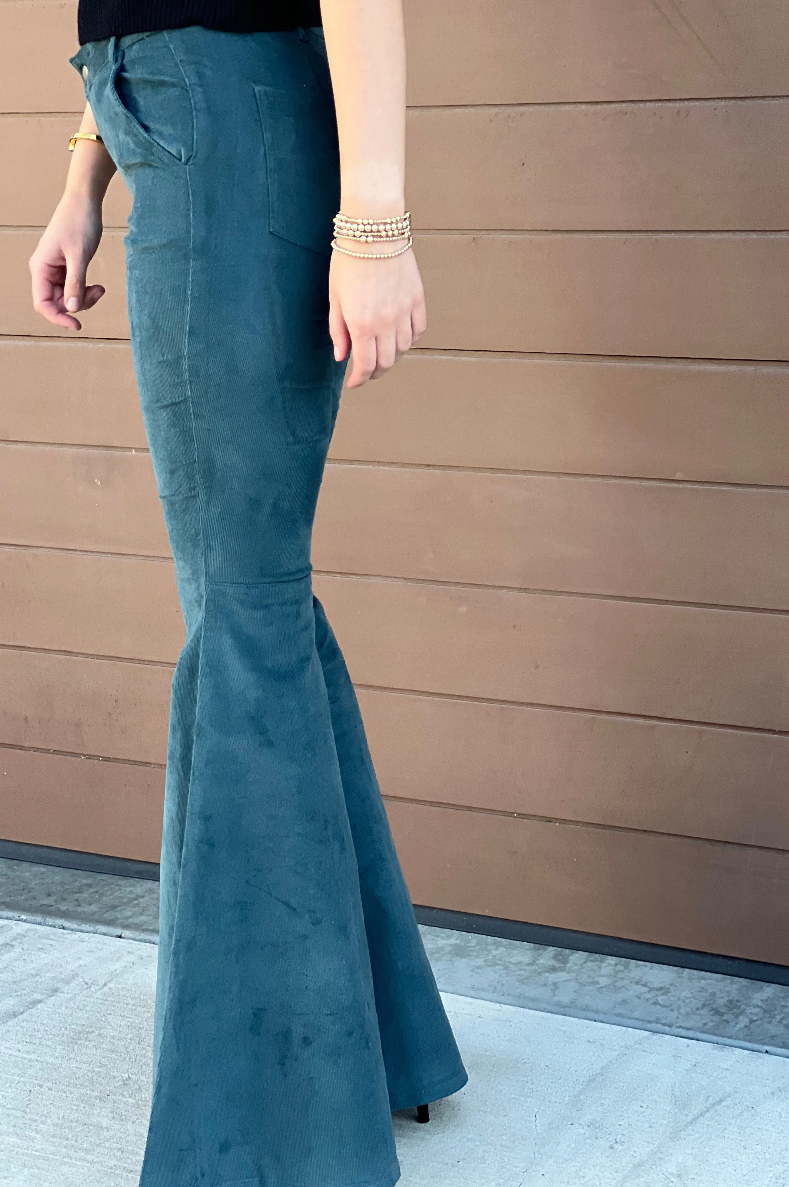 Cowgirl Corduroy Flare Pants Hunter