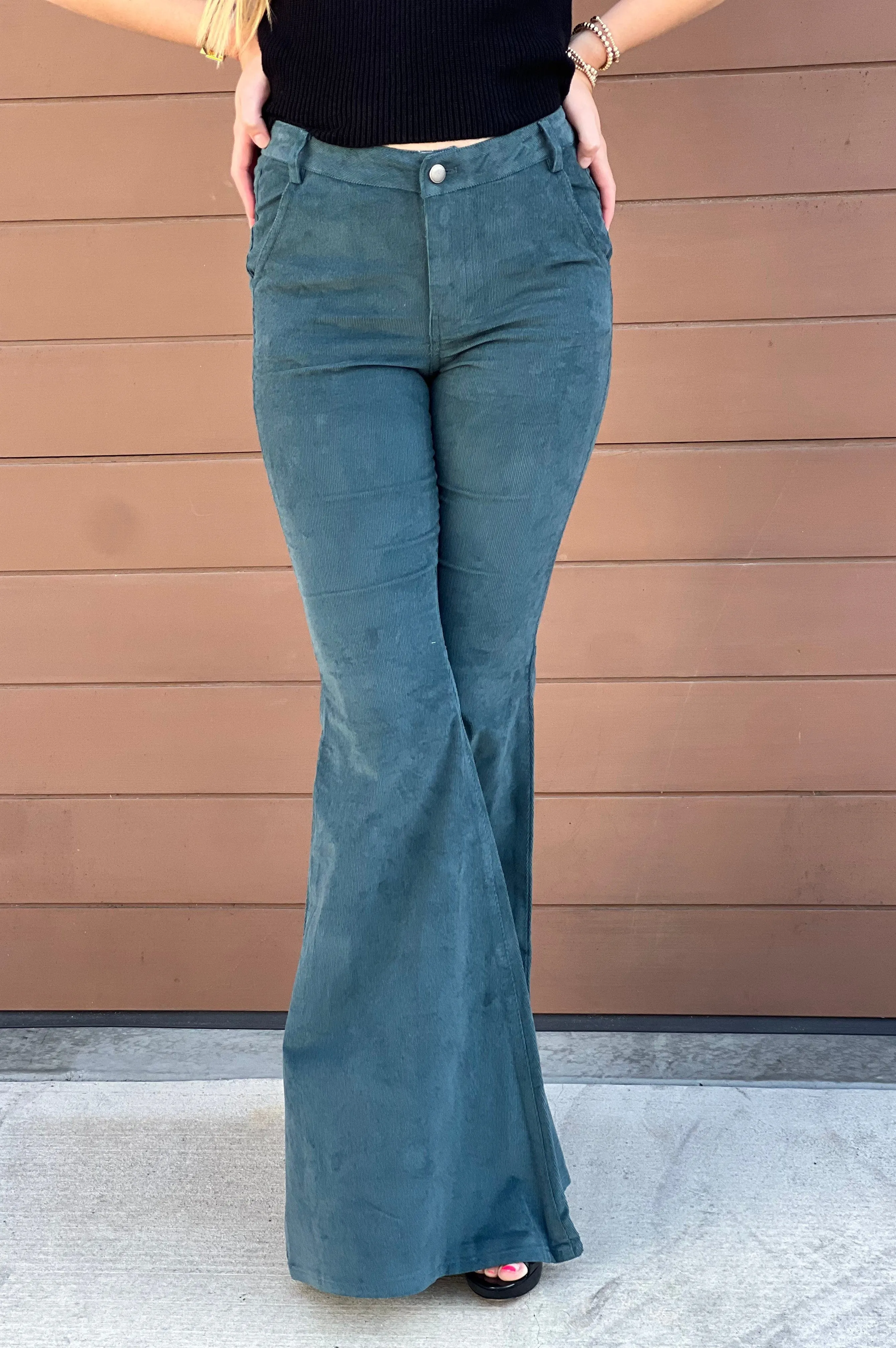 Cowgirl Corduroy Flare Pants Hunter