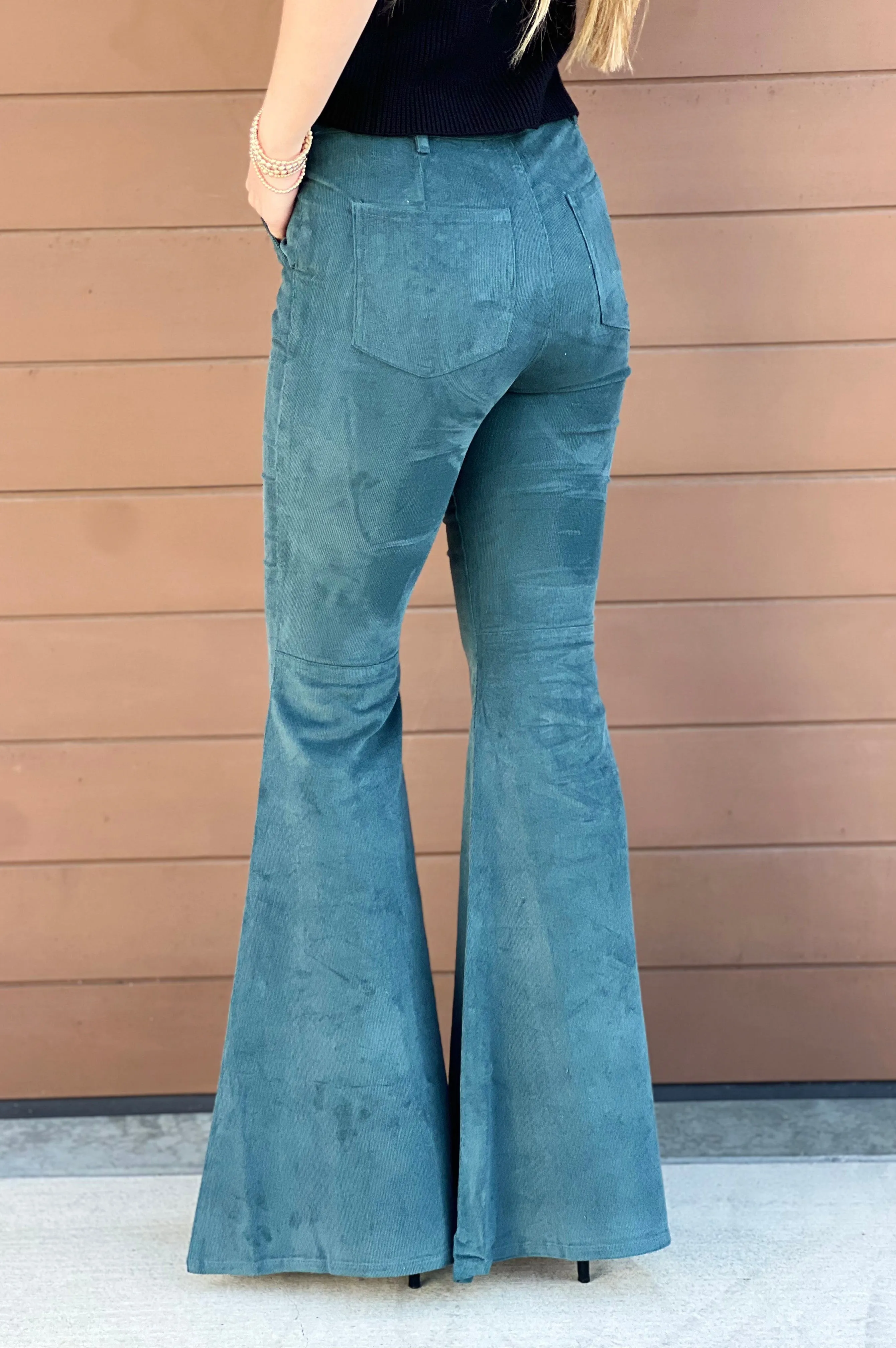 Cowgirl Corduroy Flare Pants Hunter