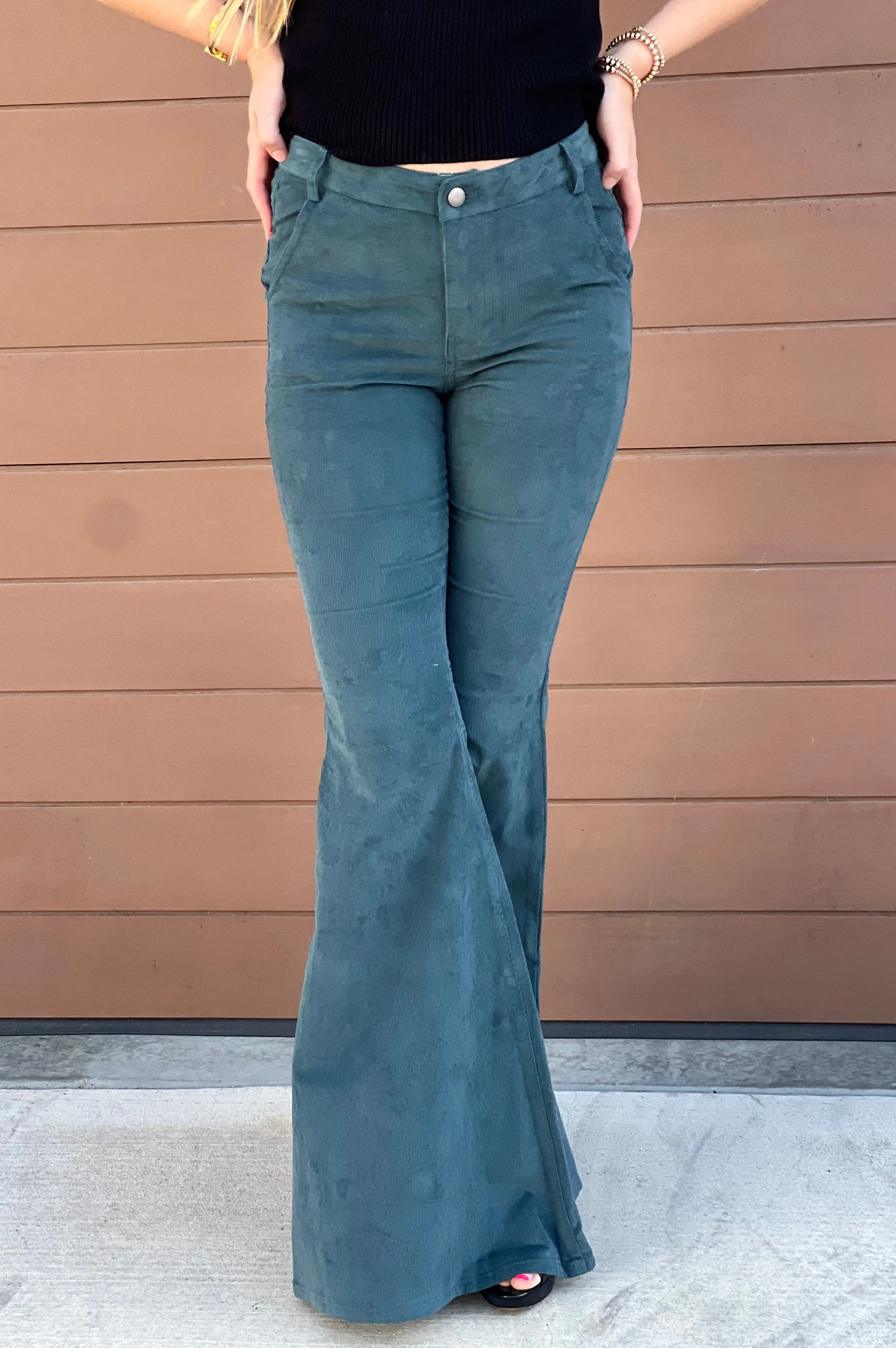 Cowgirl Corduroy Flare Pants Hunter