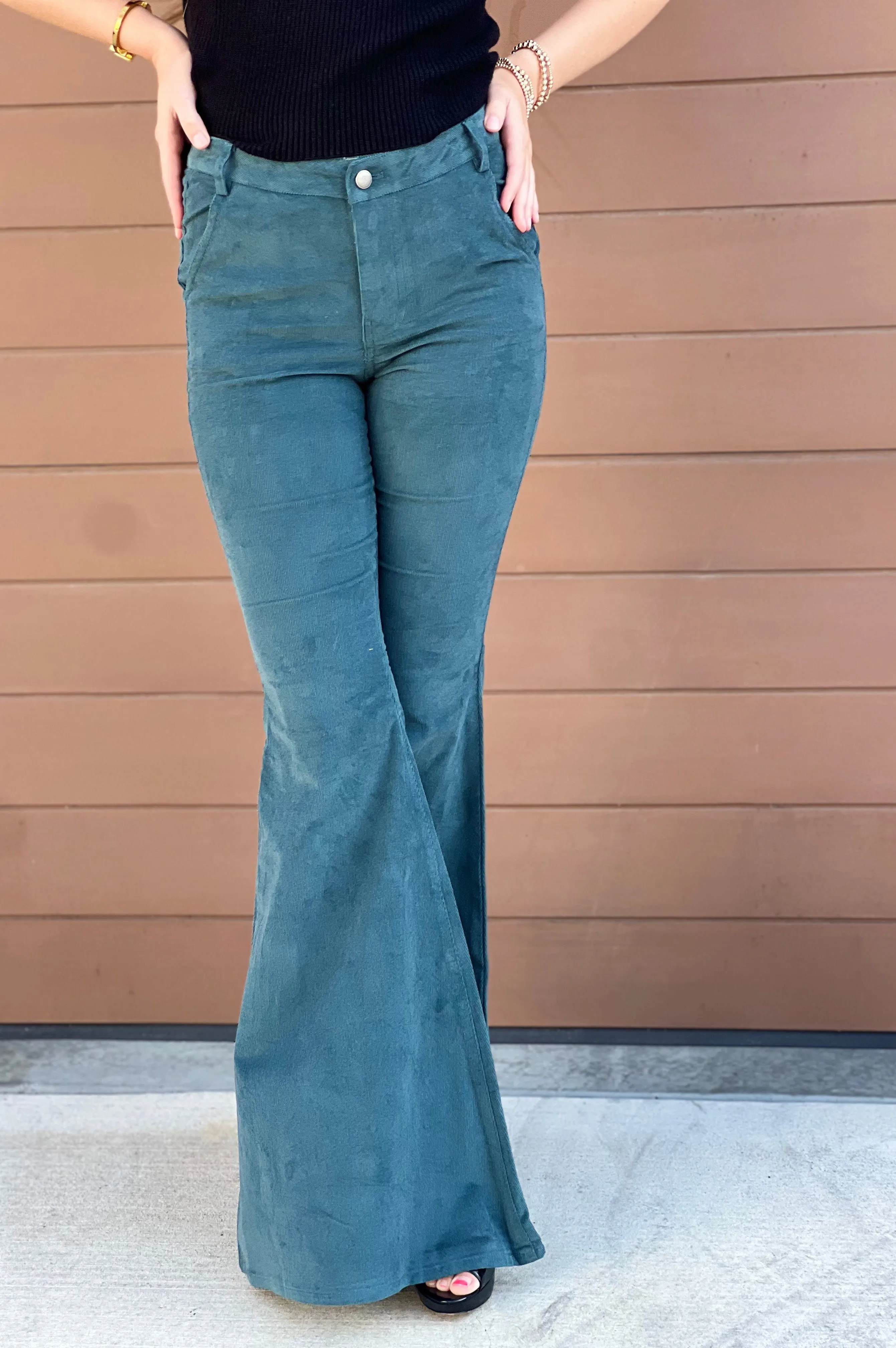 Cowgirl Corduroy Flare Pants Hunter