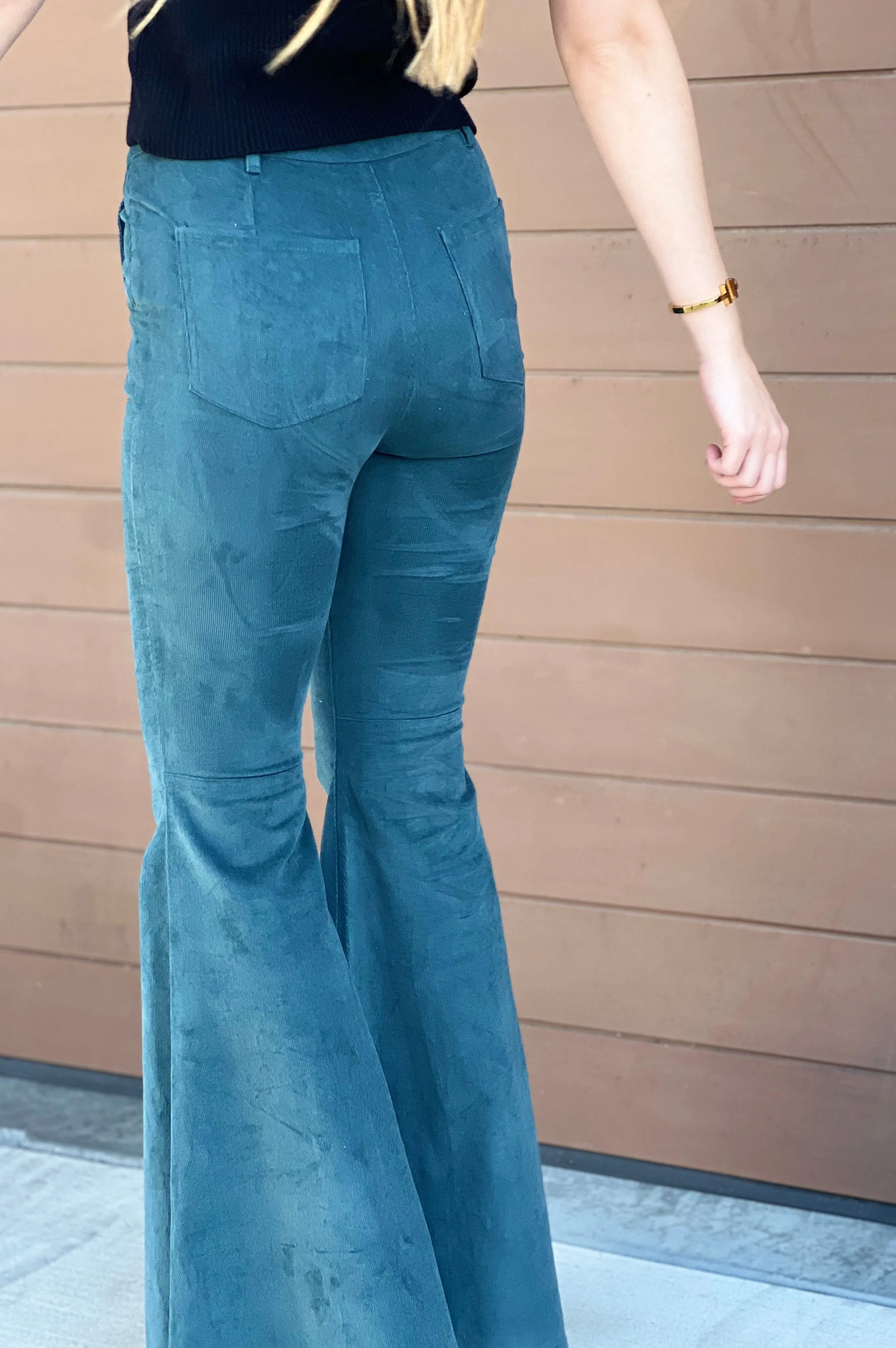 Cowgirl Corduroy Flare Pants Hunter