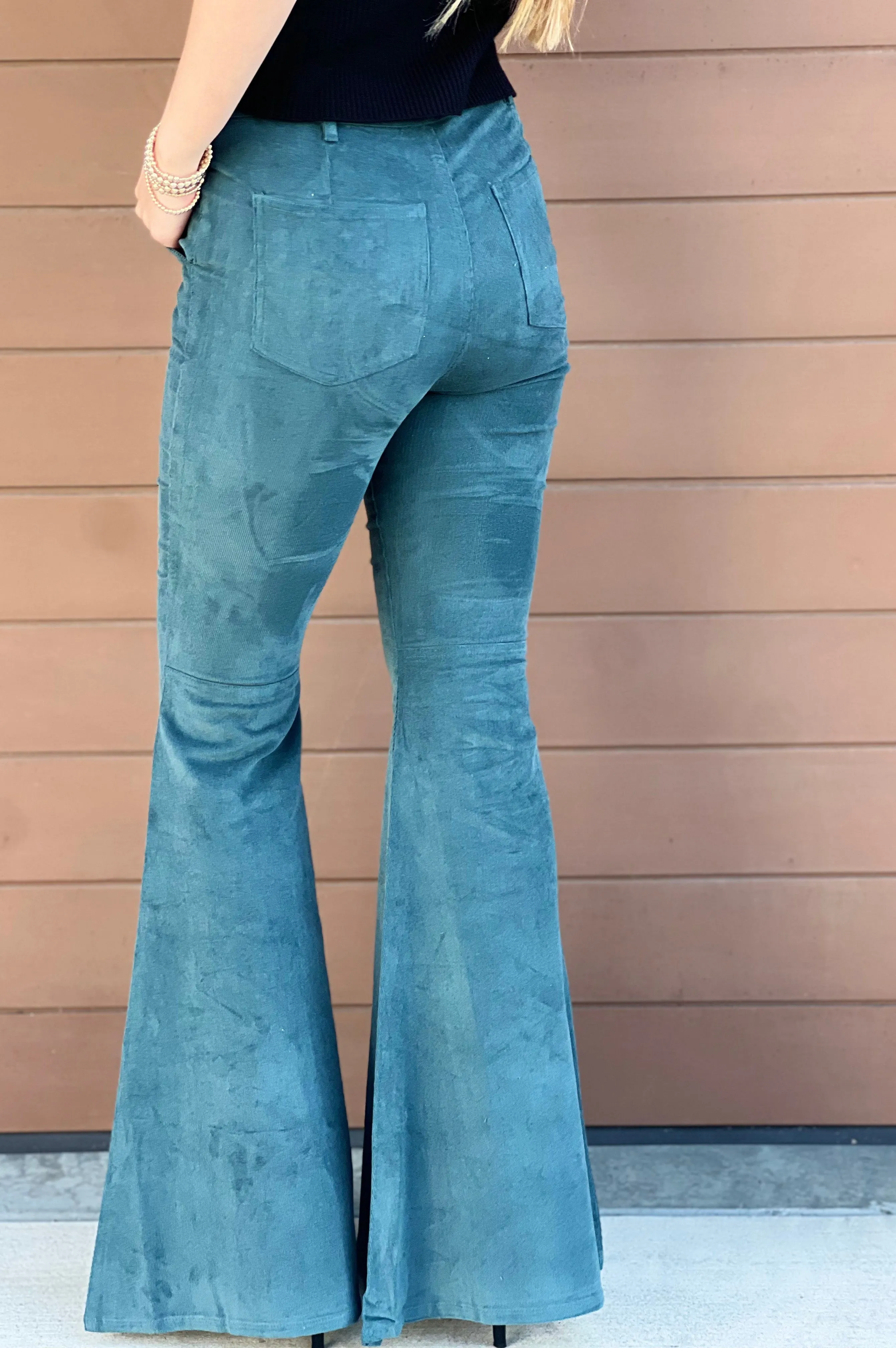 Cowgirl Corduroy Flare Pants Hunter