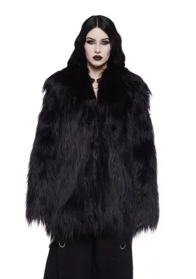 Crimson Chic Faux Fur Coat