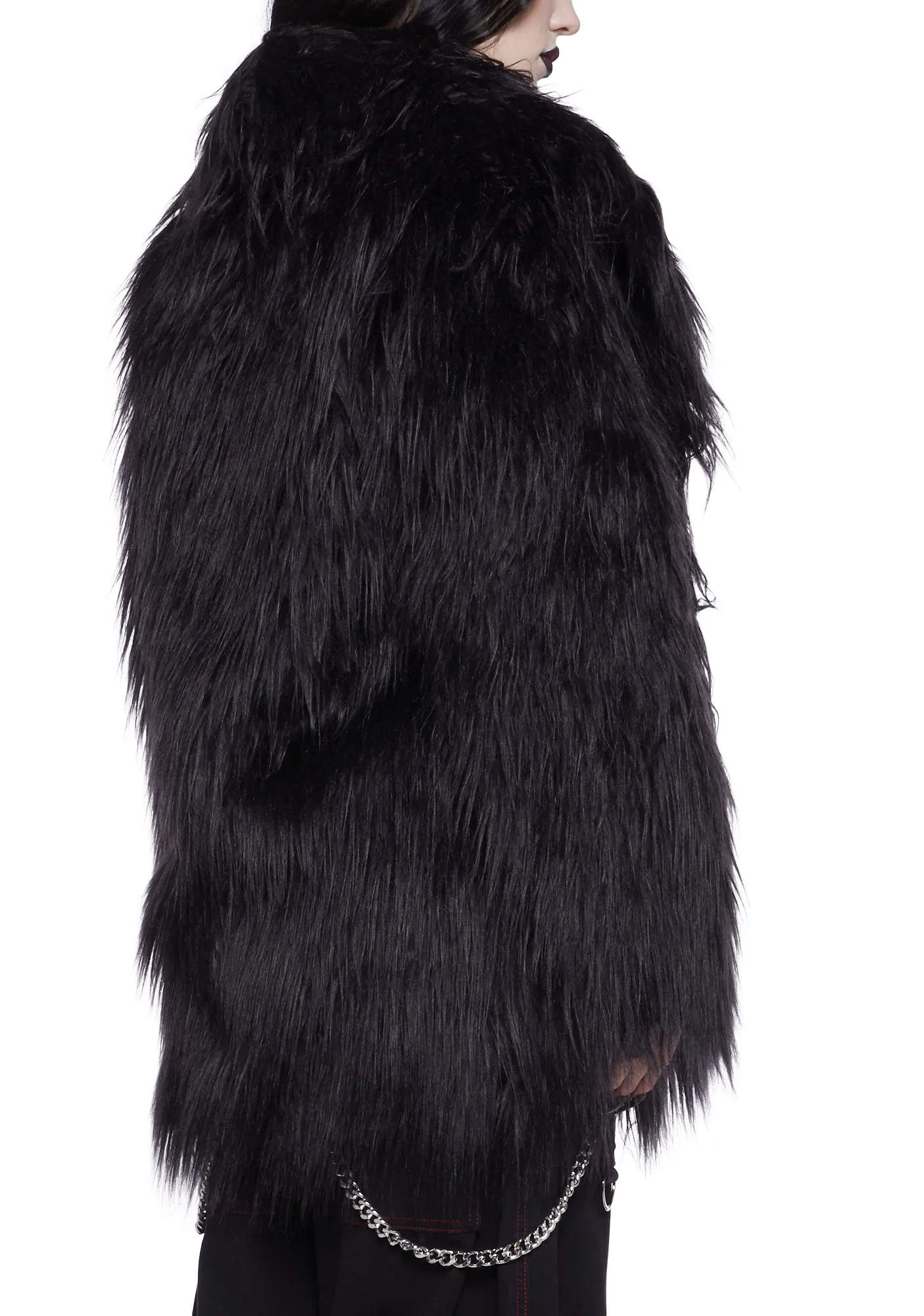 Crimson Chic Faux Fur Coat