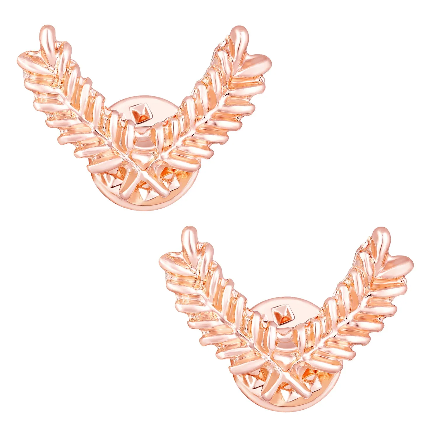 Cross Leaves Collar Pins Set