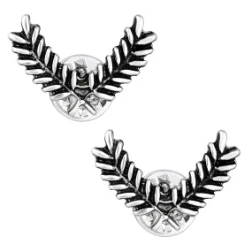 Cross Leaves Collar Pins Set