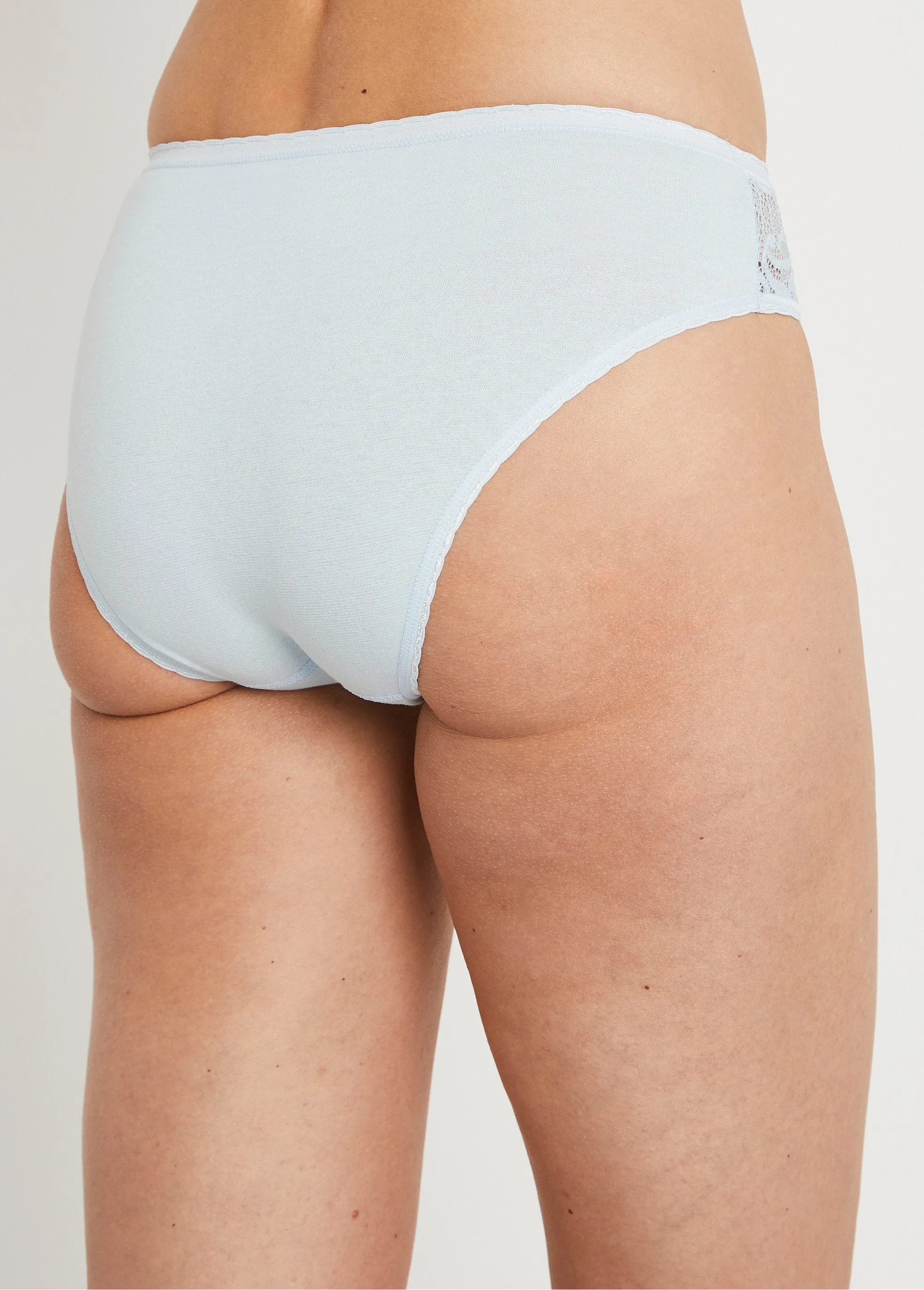 Culotte échancrée dentelle coton - lot de 3
