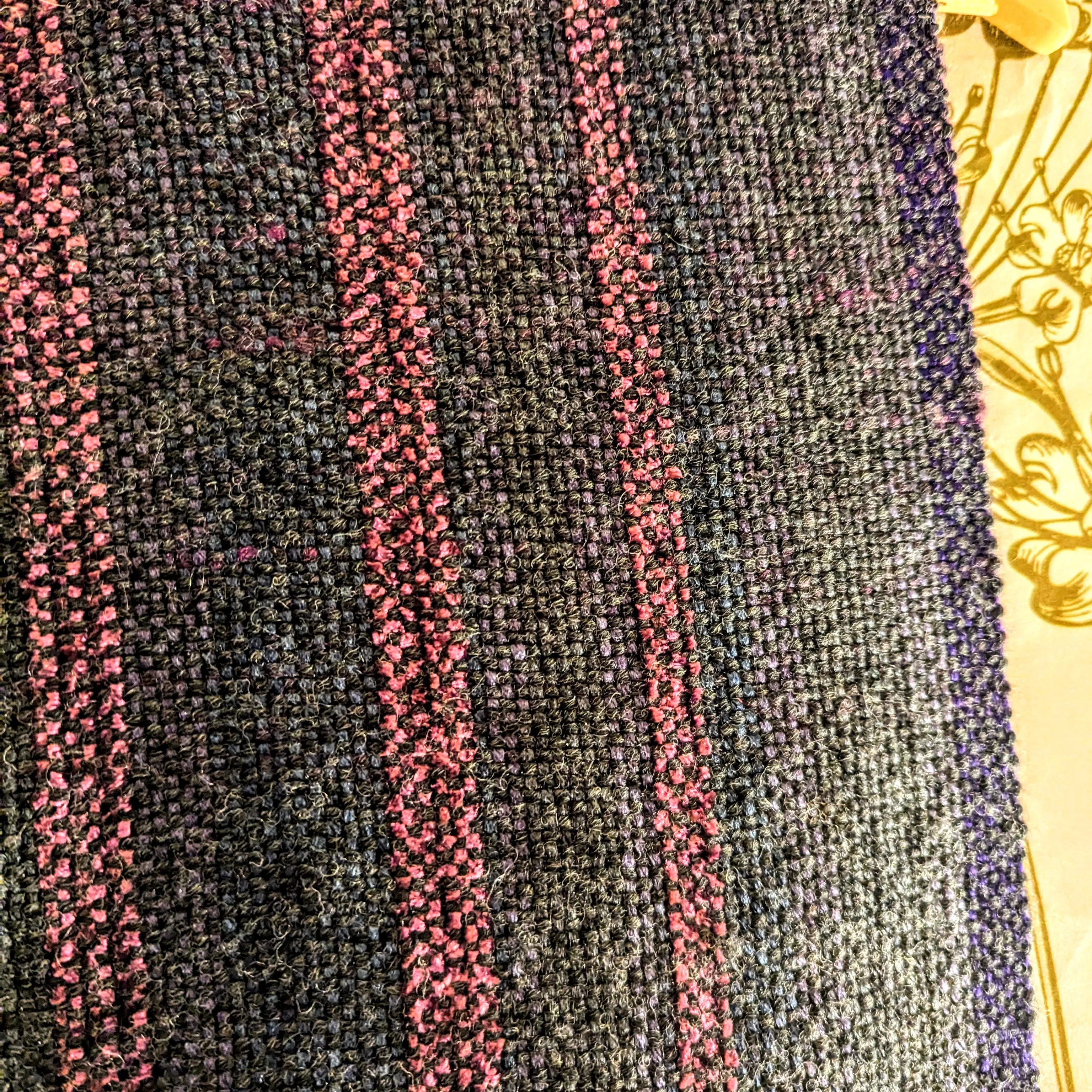 Dark Amethyst Chenille and Wool Handwoven Scarf