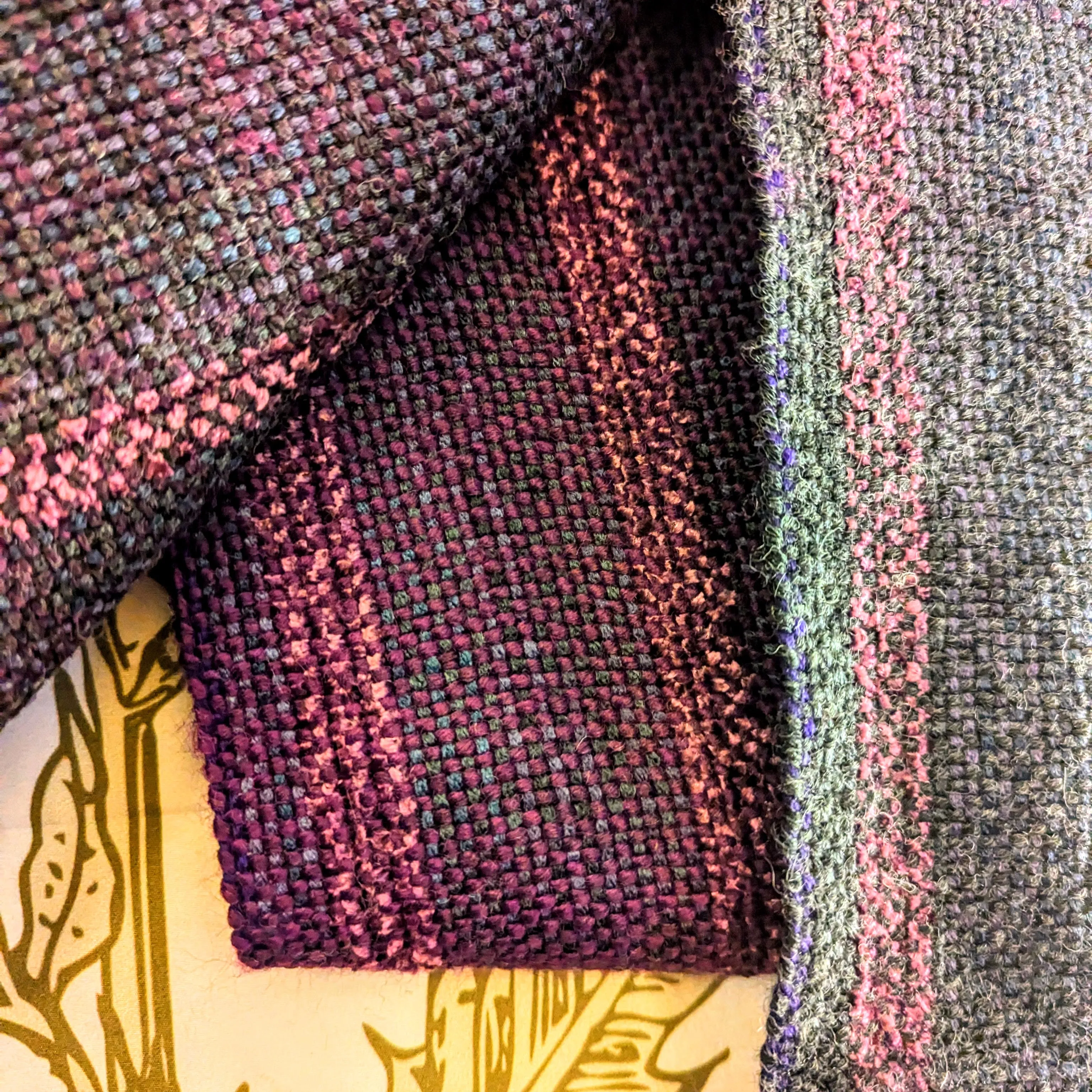 Dark Amethyst Chenille and Wool Handwoven Scarf