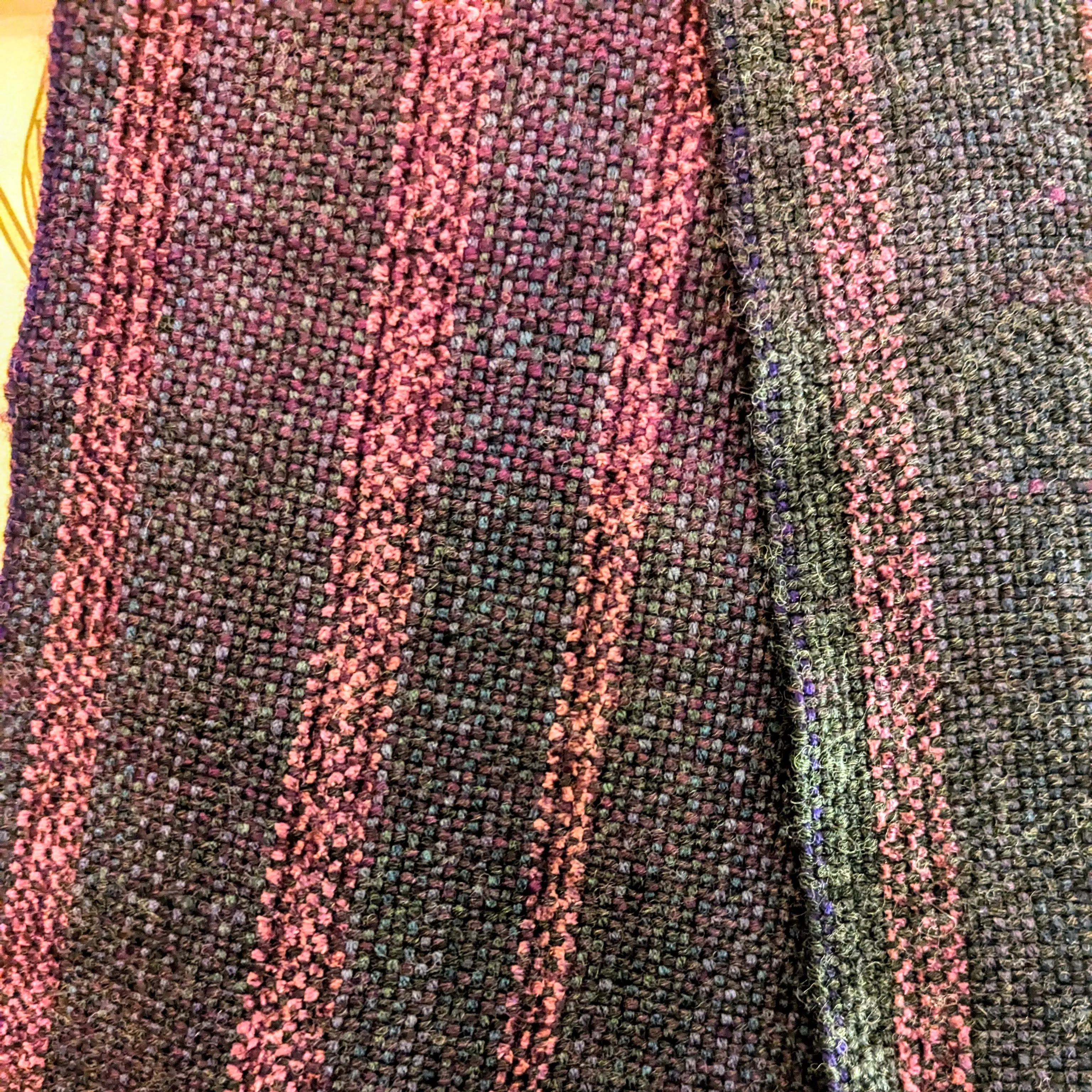 Dark Amethyst Chenille and Wool Handwoven Scarf