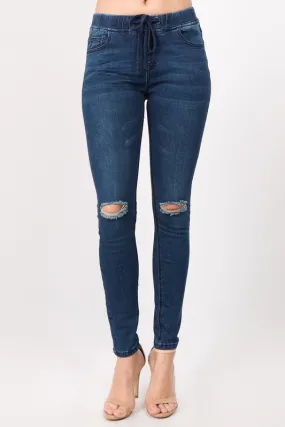 Distressed Denim Leggings