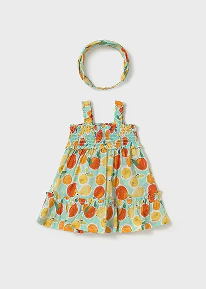 dress rouched fruit jumper with headband - aqua-047