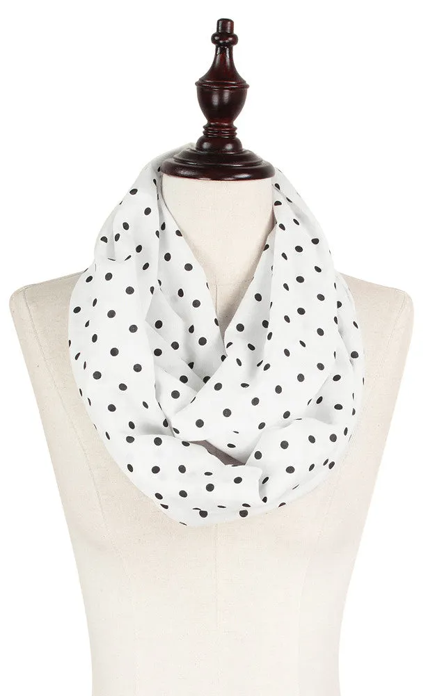 EAS8741 Polka Dot Print Cotton Infinity Scarf