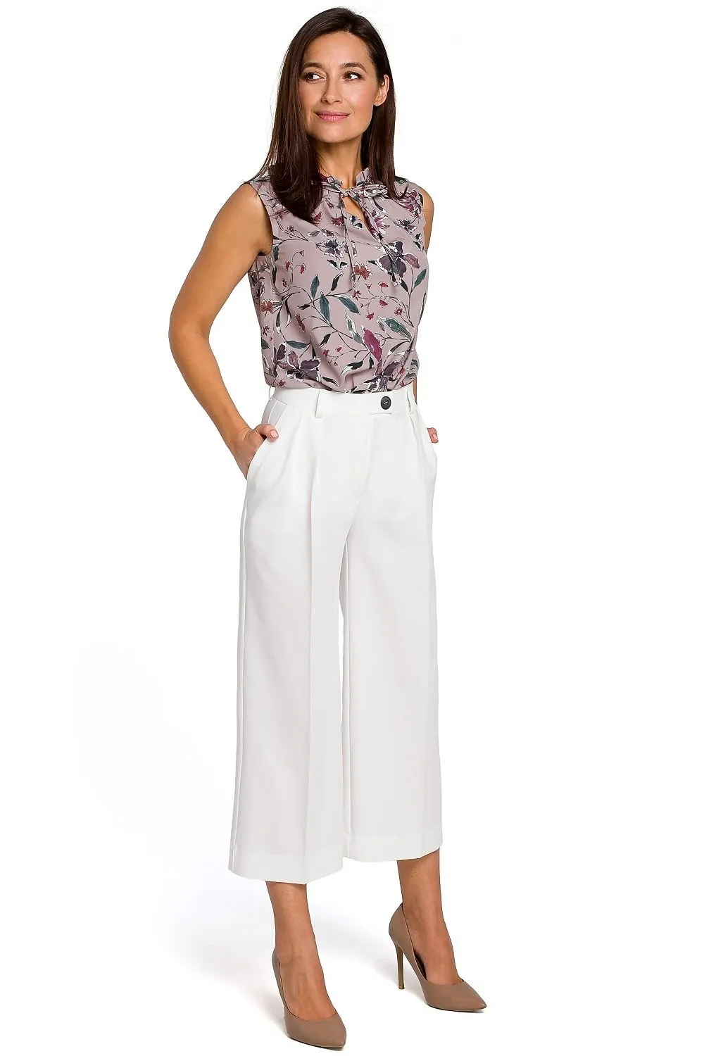 Elegant Comfort Women's Tailored Culottes Trousers