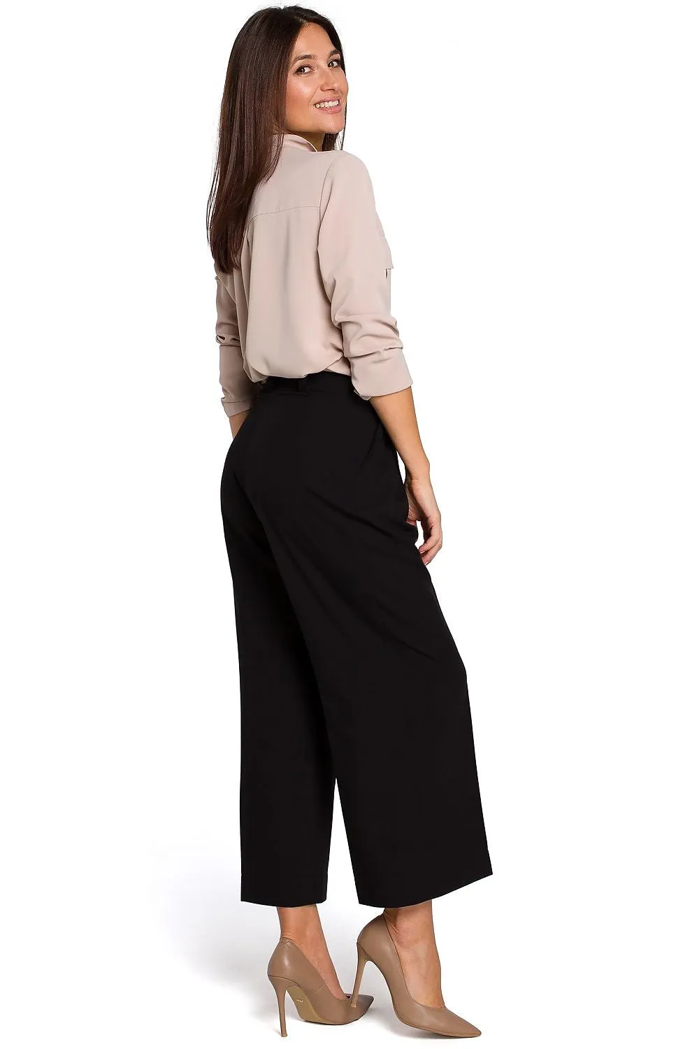Elegant Comfort Women's Tailored Culottes Trousers