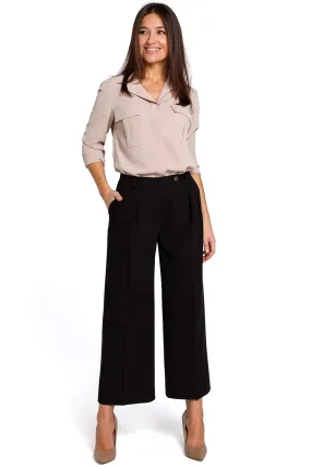 Elegant Comfort Women's Tailored Culottes Trousers