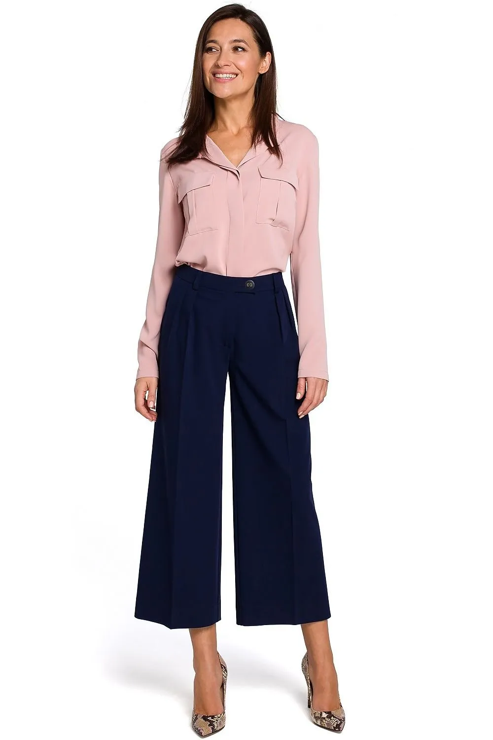 Elegant Comfort Women's Tailored Culottes Trousers