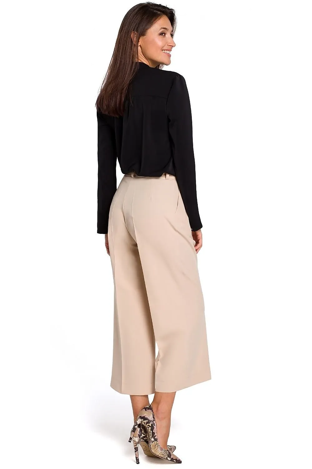 Elegant Comfort Women's Tailored Culottes Trousers