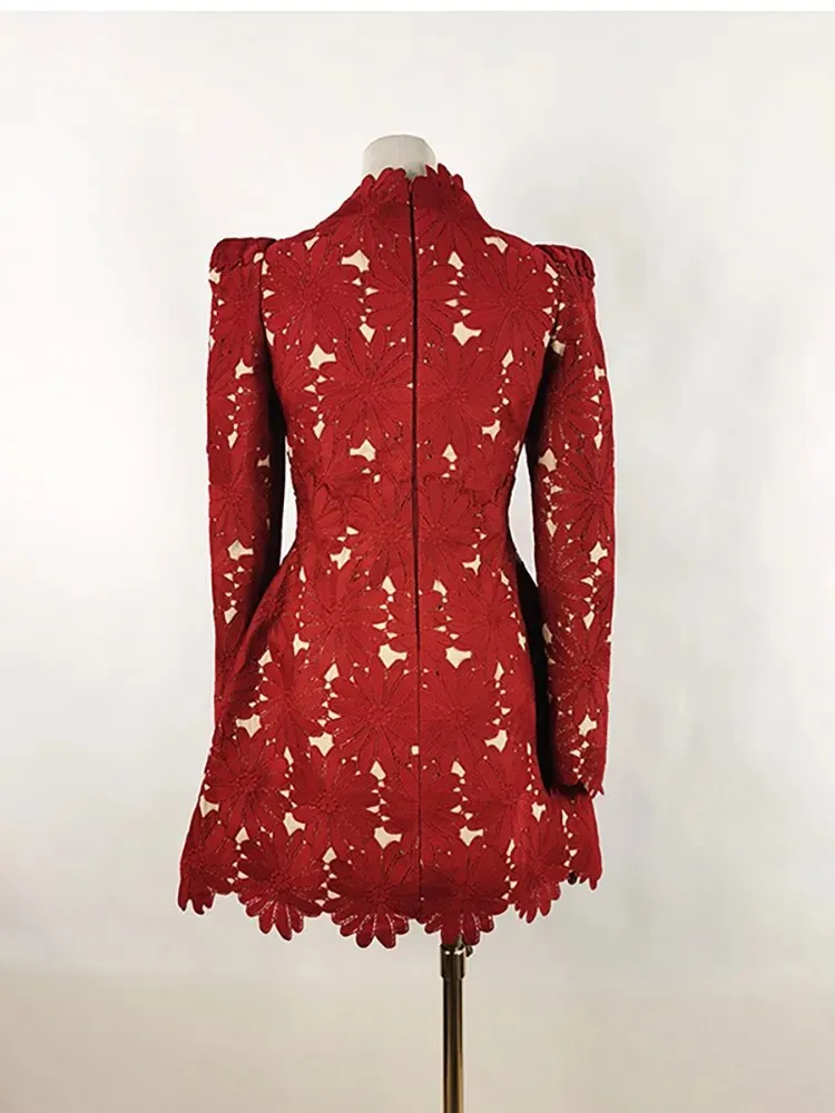 Elegant Hollow Out Women's Casual Dress