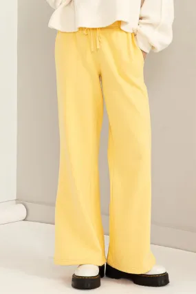 Feelin Cute Mid RIse Drawstring Wide Leg Pants • Banana