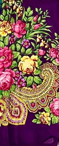 Floral Hustka/Kokum Scarf