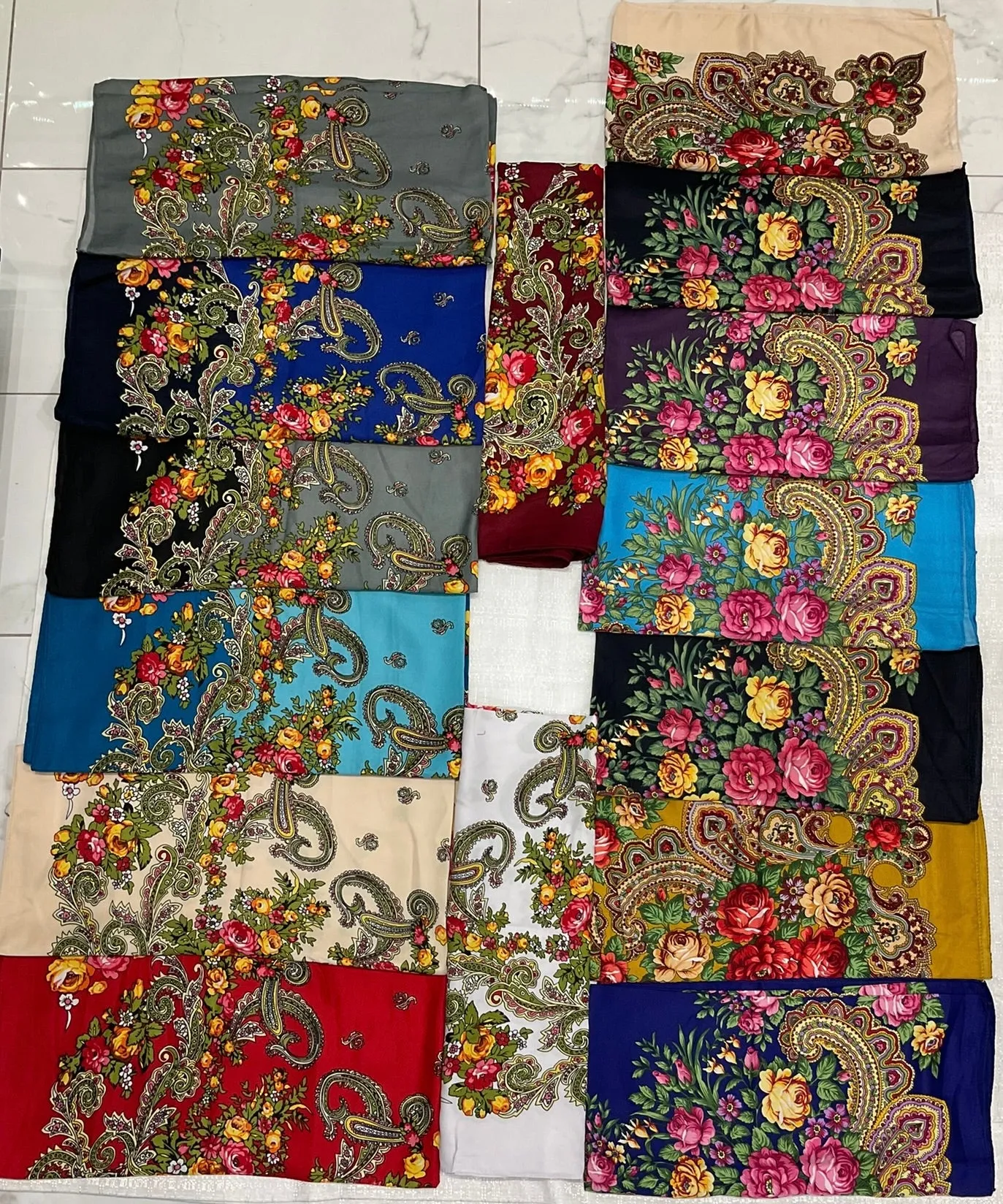 Floral Hustka/Kokum Scarf