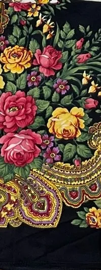 Floral Hustka/Kokum Scarf