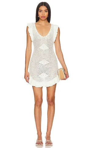 Free People Mykonos Sweater Mini Dress in White