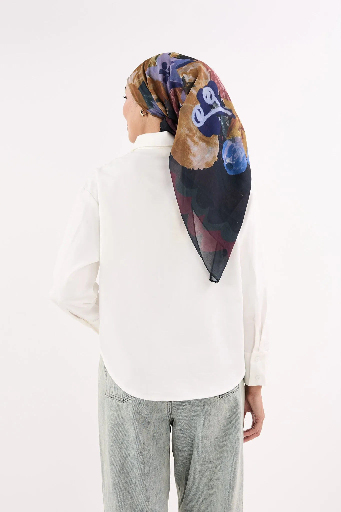 Fruity Ebony Black Square Scarf