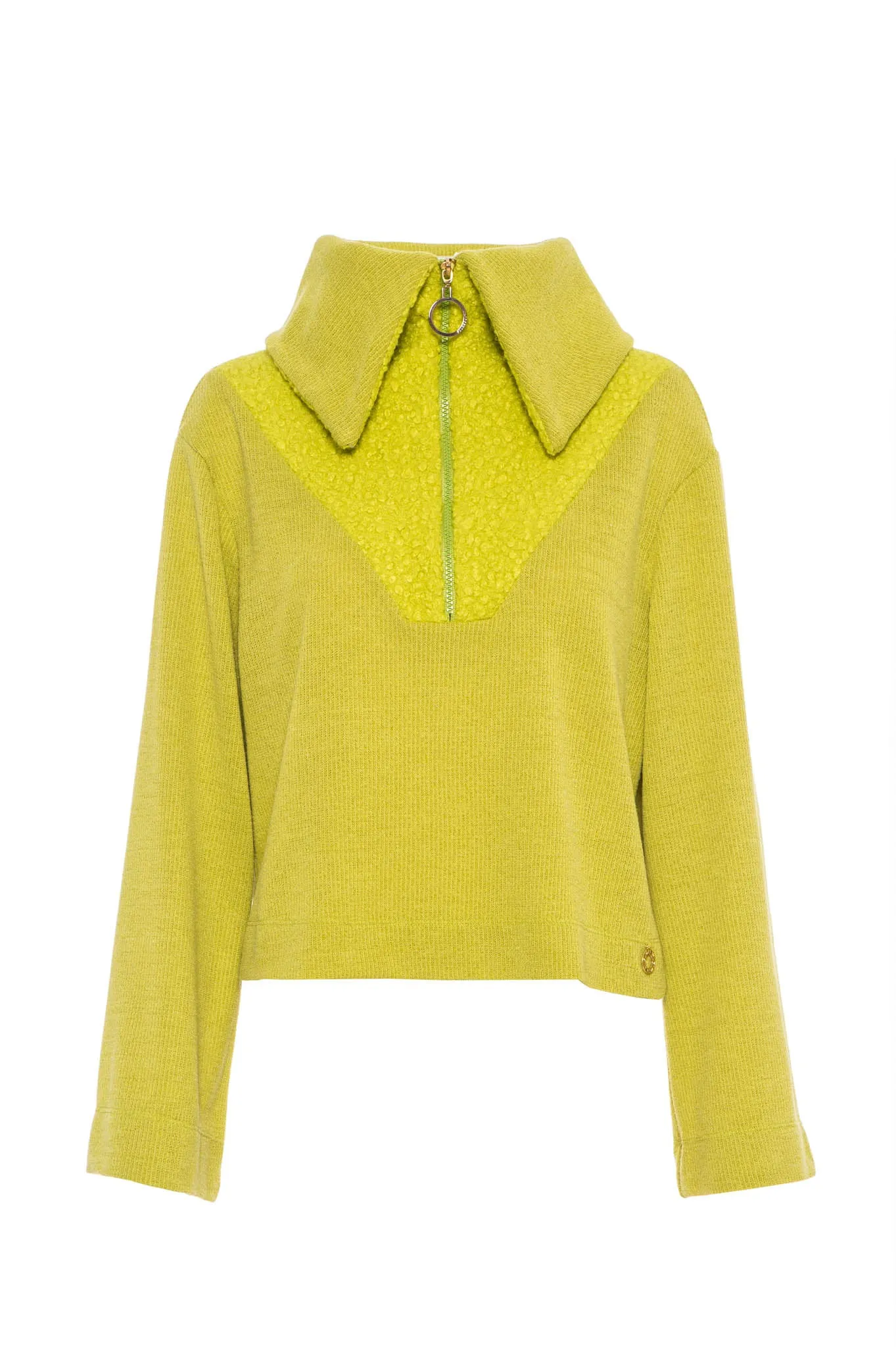 FUR COLLAR SWEATSHIRT