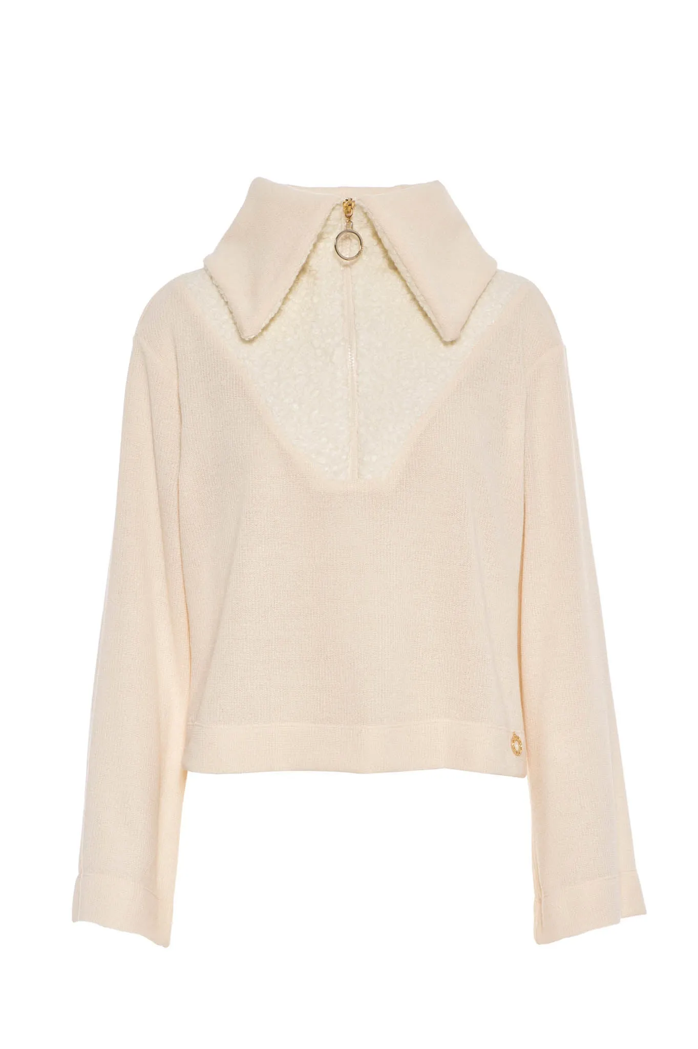FUR COLLAR SWEATSHIRT