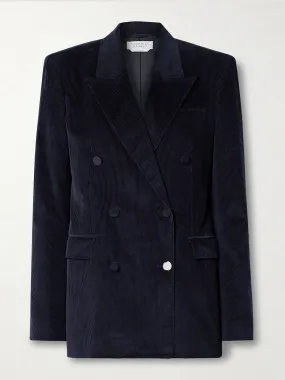 Gavin double-breasted cotton-corduroy blazer