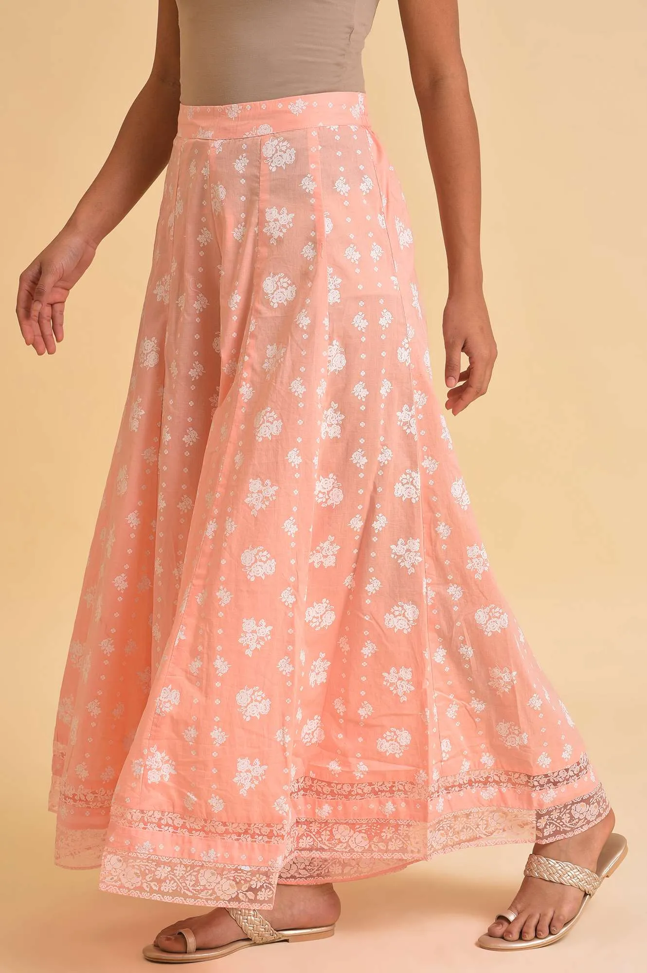 Green Printed Festive Culottes