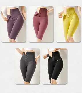 Knee Length Yoga Leggings Compression Stretch