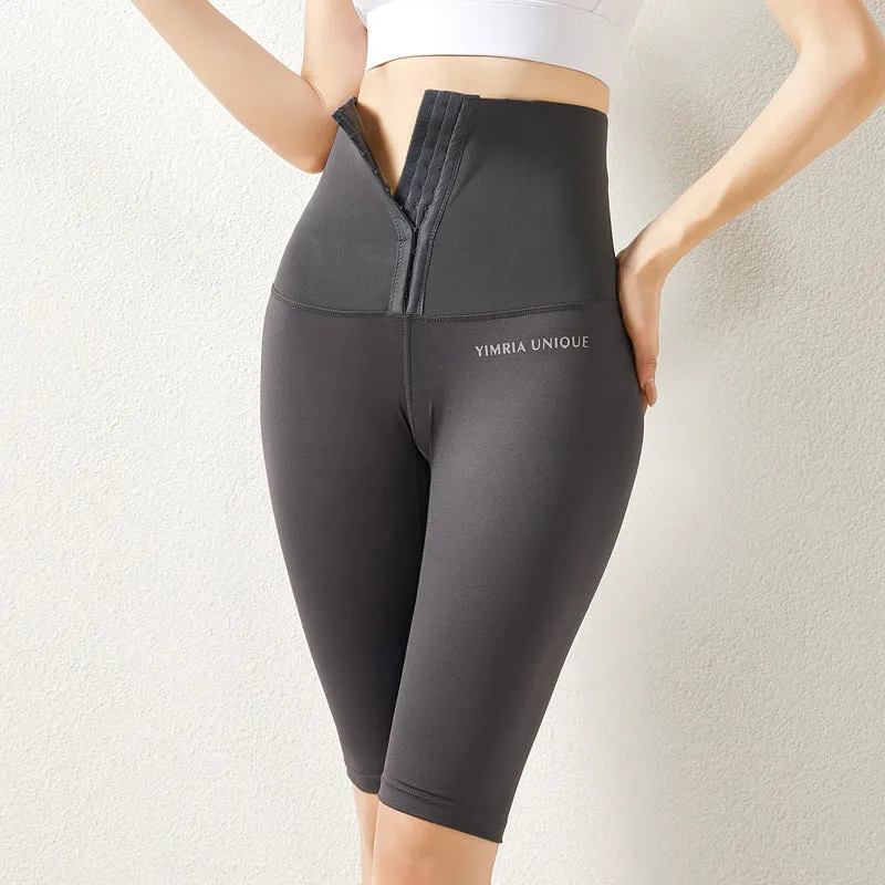 Knee Length Yoga Leggings Compression Stretch