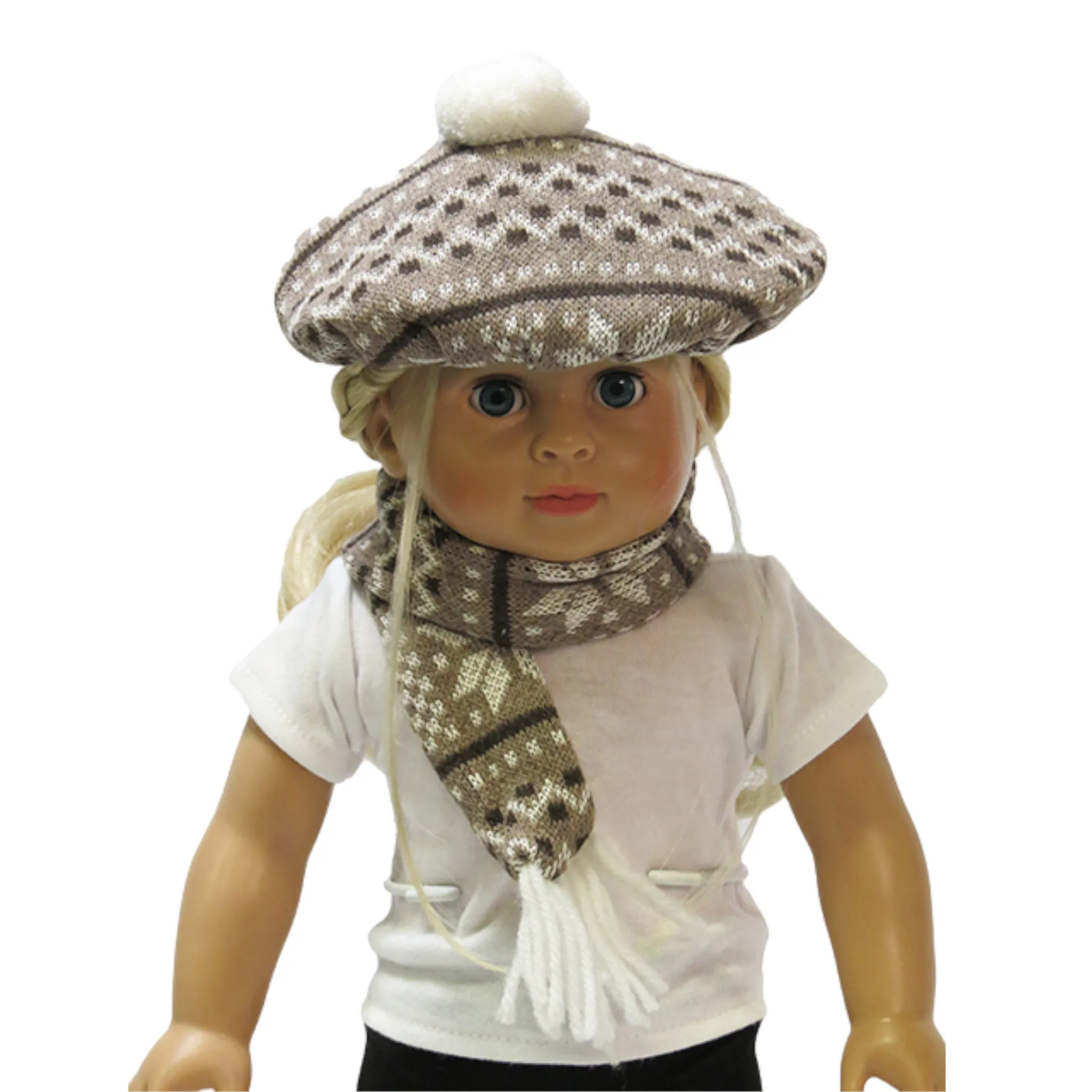 Knit Hat and Scarf for 18-inch dolls