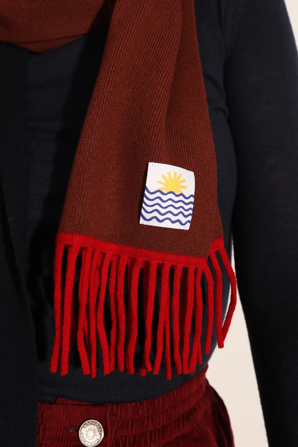 L.F. Markey Colourblock Tassel Scarf // Fawn Multi