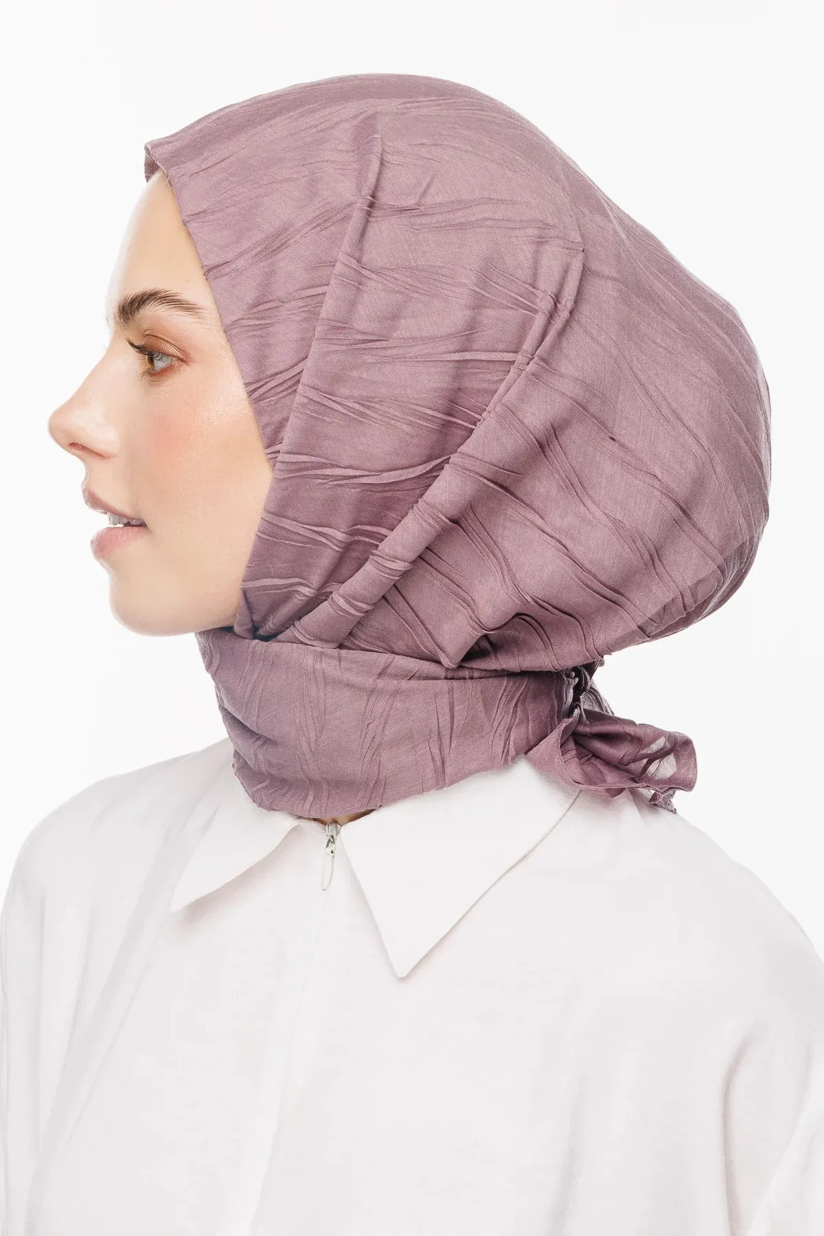 Lilac Pleated Bamboo Square Scarf
