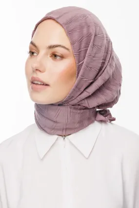 Lilac Pleated Bamboo Square Scarf